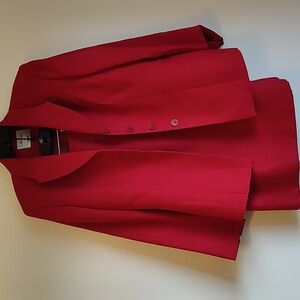 Le suit two piece jacket/skirt red size 8